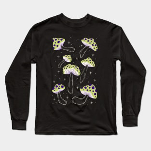 Trippy Amanita illustration. Psychedelic Mushrooms Fungi art Long Sleeve T-Shirt